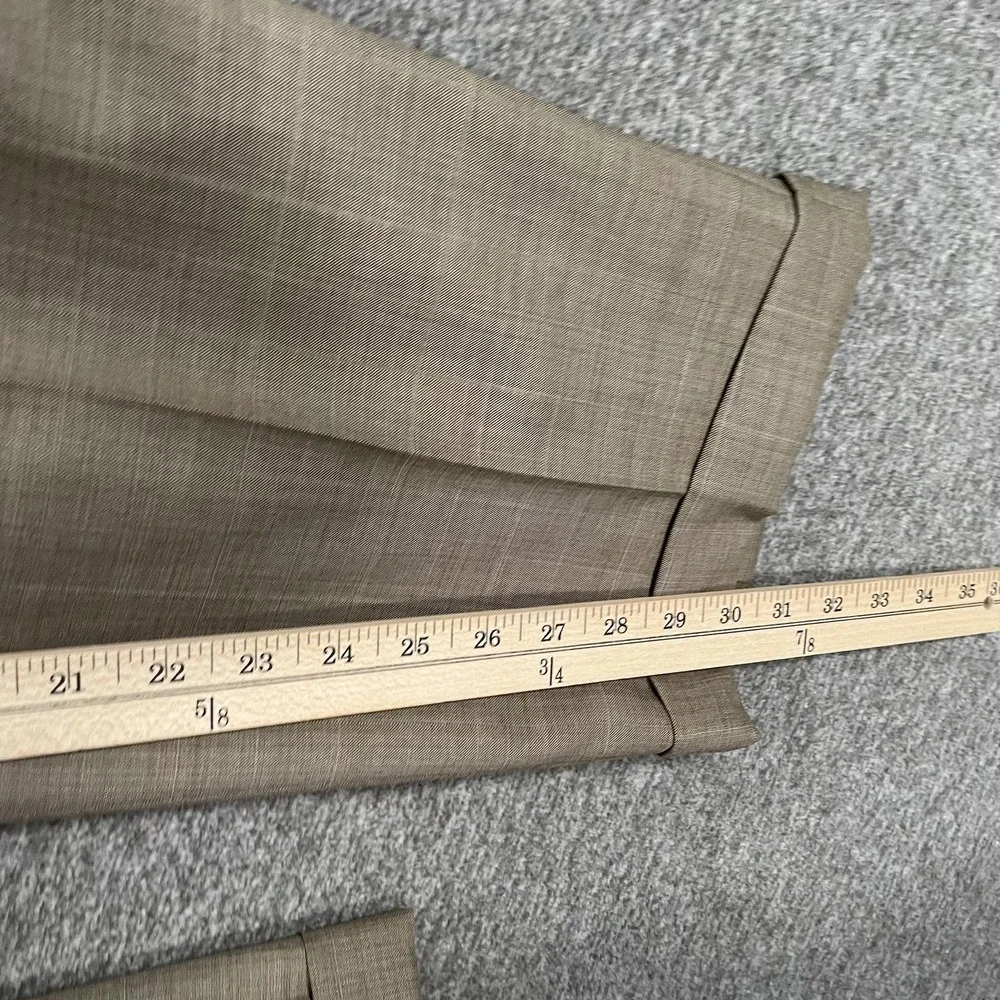 Lori Piana Suit Mens 43R Beige Plaid Wool 2 Pc 38x30 Hickey Freeman Nordstrom